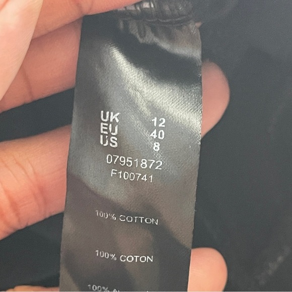 ASOS | Black Ruffle Tie Spaghetti Strap Mini Dress Sz 8 - Picture 8 of 8